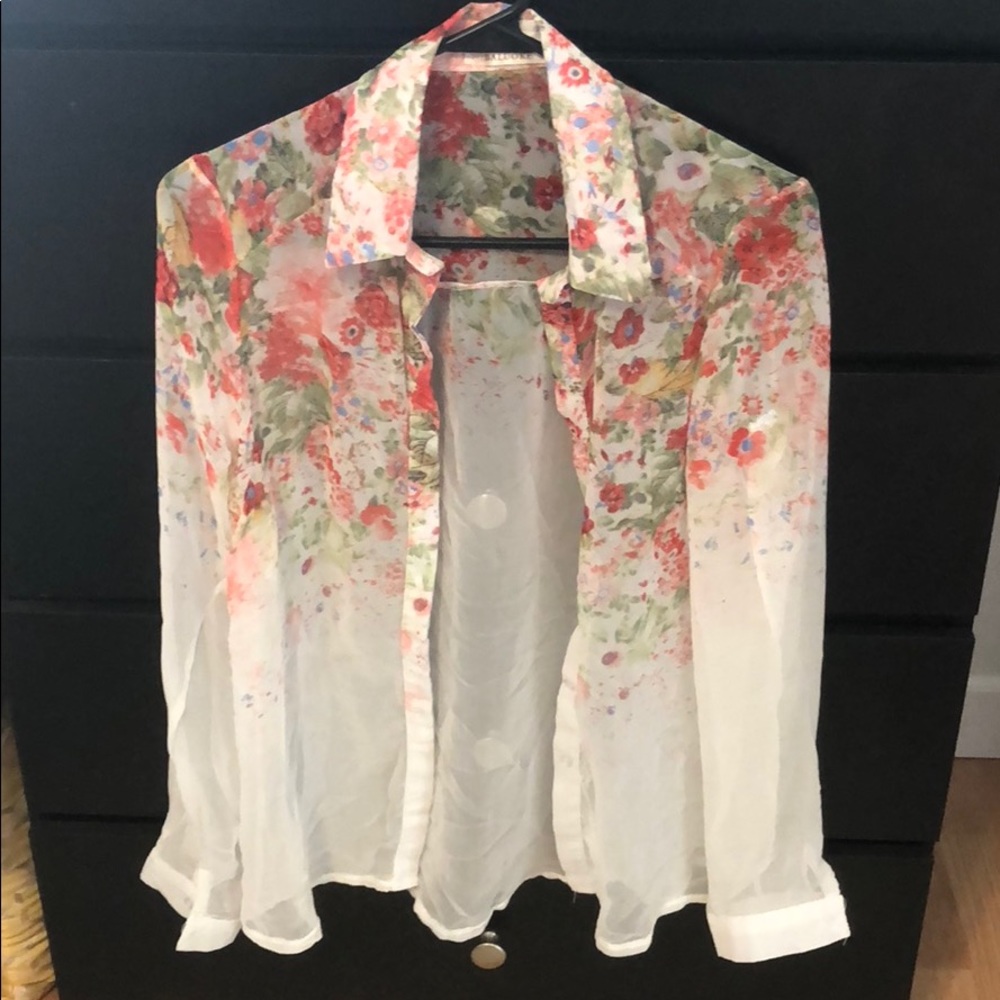 Sheer Button Down Shirt